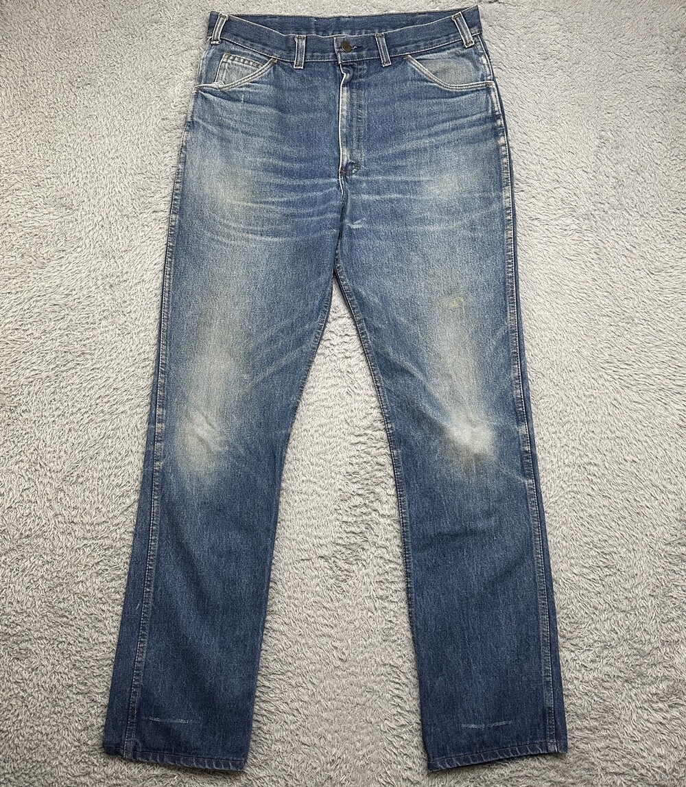 Vintage Saddle King Jeans Mens 34x33 Blue Excellent Fade Distress Denim USA Made